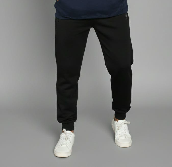 Black Trouser with Double Side Zipper Pockets | Comfortable & Stylish Casual Bottom | Premium Fabric - Image 3