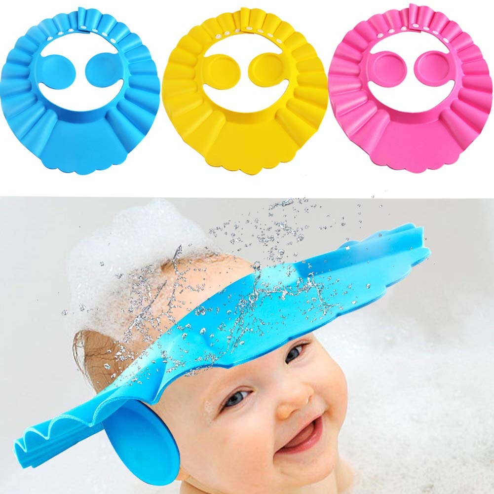Baby Shower Cap With Stopper | Silicon Baby Shower Cap | Soft & Safe Material | Random Color - Image 3