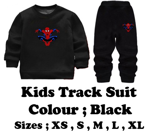 Kids Spider-Man Printed Black & Black Tracksuit Set | Winter Fleece Sweatshirt & Trouser Outfit for Boys & Girls – Warm & Trendy FOR BABY AND KIDS - Image 4