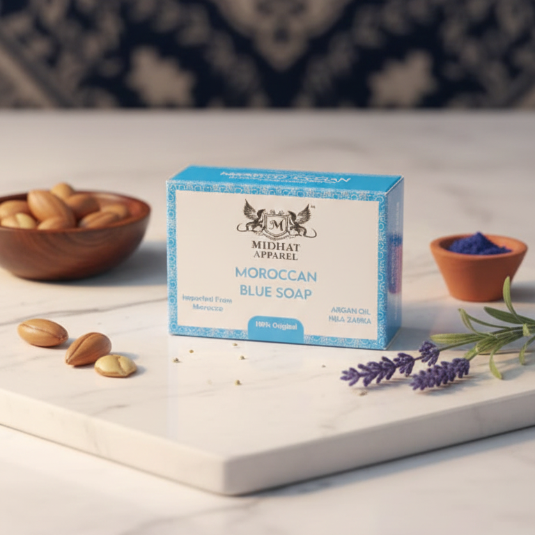Midhat Apparel Moroccan Blue Soap For Premium Personal Care - 50Gram - Image 3