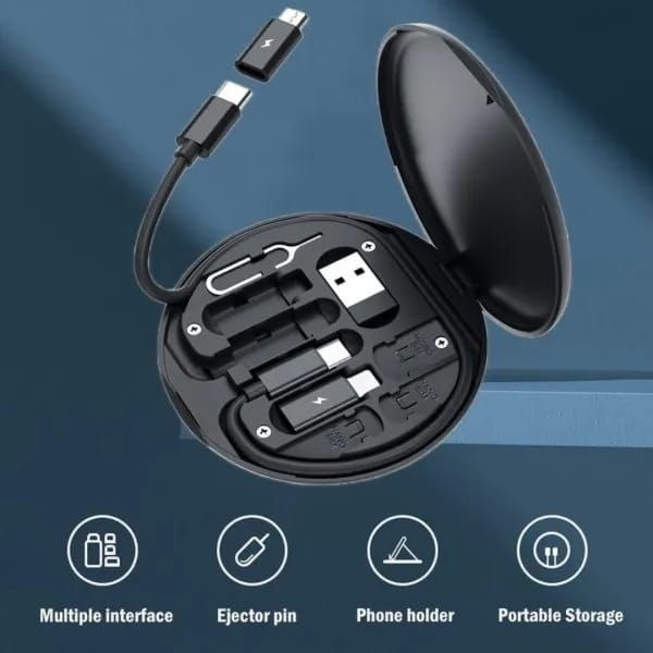 5 In 1 Multifunctional Data Cable Set 60W Fast Charging Universal Charging Pins Durable Portable Charger Cable Kit - Image 2