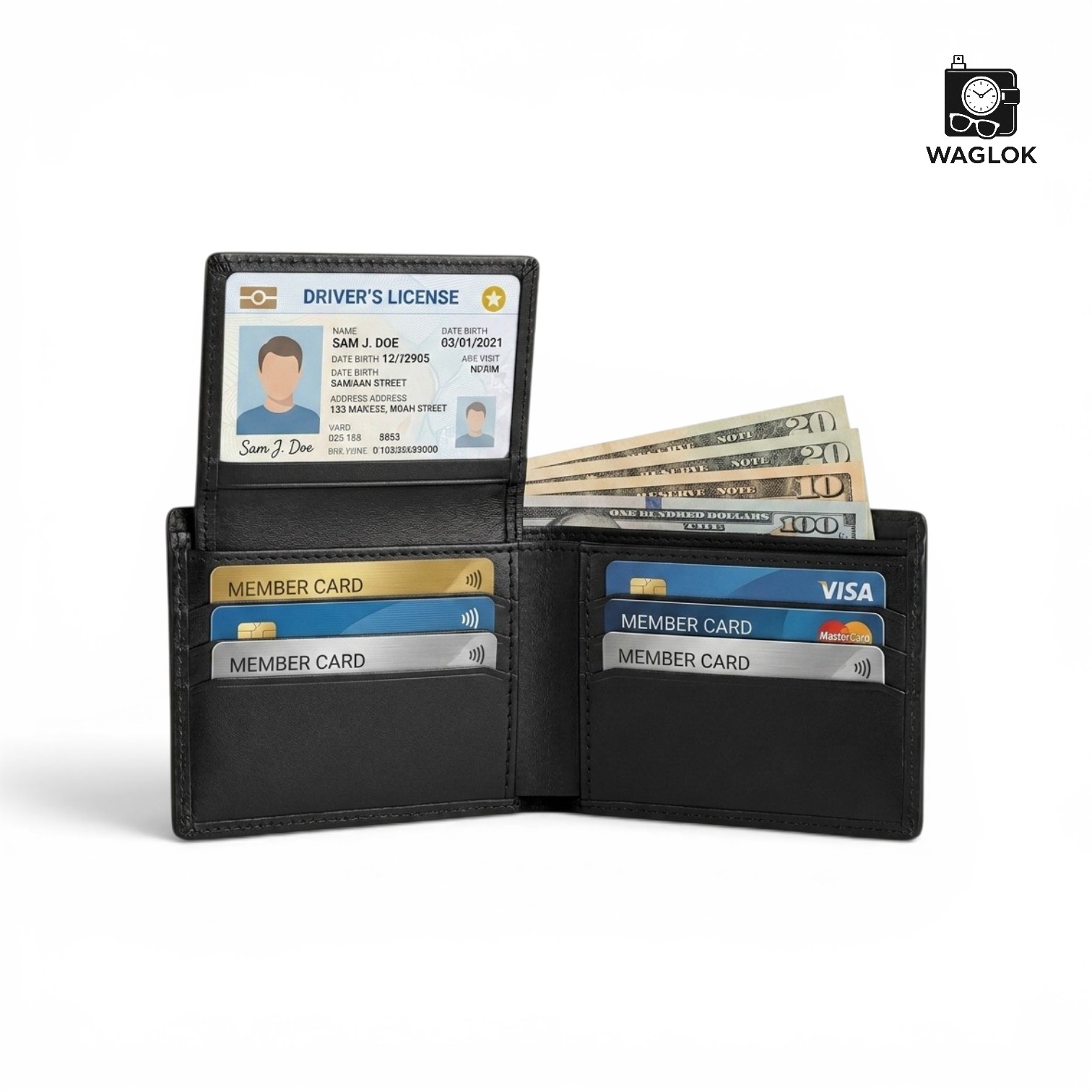 Men's Genuine Leather Bifold Wallet with Gift Box | Monogram Pattern RFID Card Holder Pocket Friendly Wallet - Image 3