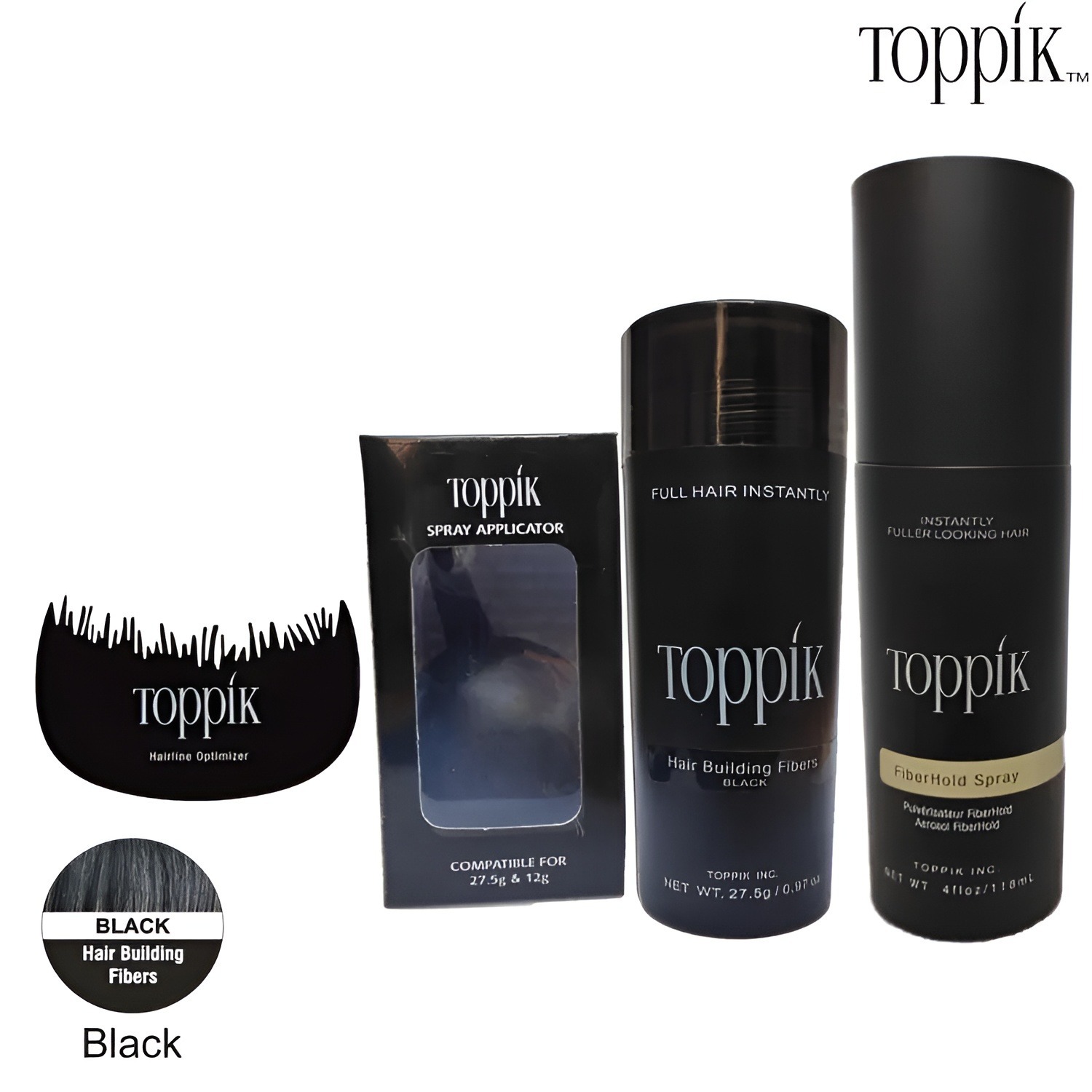 Toppik Hair Building Fiber ( 27.5g ) Pack of 4 Complete Kit – Toppik Hair Fiber + Applicator + Holding Spray + Comb - Image 2