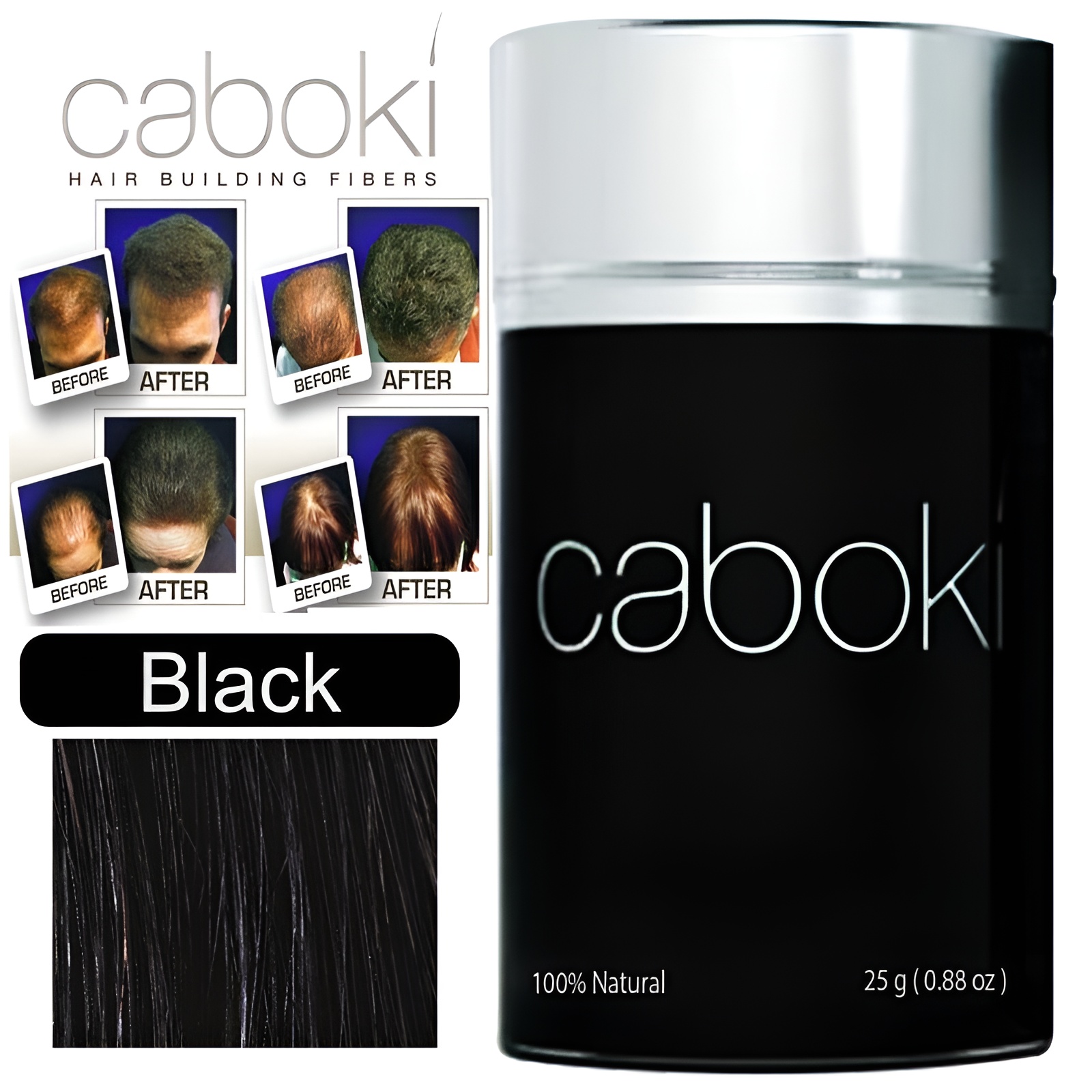 Original Caboki Hair Fibers 25g for Thinning Hair – 100% Natural Hair Concealer for Men & Women - Image 4